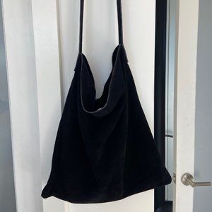 Mango Black Leather Bucket Bag